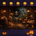 Vintage Halloween pirate treasure cave backdrop for birthday party scene decorations. - 95x75cm