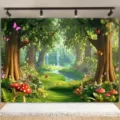 Enchanting magic forest wonderland backdrop for children's photography and room decor. - Dreamy Magic Forest (SBJ-003) / 95x75cm