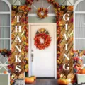 Thanksgiving porch banners with harvest pumpkin and maple leaf patterns for door decor - Thanksgiving Vintage Wood Style(SDL-002) / 30x150cm