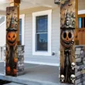 Halloween outdoor door banners with spooky pumpkin and skull wizard designs - Realistic Horror Style (SDL-003) / 30x150cm