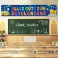 Banner tedesco Alles Gute zum Schulanfang per la decorazione della classe scolastica - Stile Benvenuto Tedesco (SHF-004)