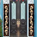 Gruselige Halloween-Türbanner mit Totenkopf-Print für festliche Außendekoration - 30x150cm / SDL-007