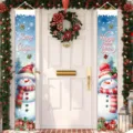 Festliche Schneemann-Weihnachtsbanner für die Veranda mit Weihnachts- und Neujahrsgrüßen - SDL-003 Stil / 30x150cm
