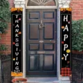 Dekorative Happy Thanksgiving Day Haustür Banner mit Kürbis und herbstlichen Ahornblättern - 30x150cm / SDL-009