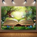 Fantasy fairy forest magic book backdrop for photography decoration - Dreamy Book Magic Forest (SBJ-008) / 95x75cm