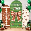 Football themed arched backdrop cover set with field grass and touchdown designs - American Football Theme (GX-010) / 涤纶 65x150cm + 80x180cm + 50x120cm
