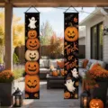 Festliche Halloween Trick or Treat Banner mit süßen Kürbissen und Geistern für die Veranda - 30x150cm / SDL-011