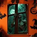 Gruseliger Skelett-Fensterteppich für Halloween-Wanddekoration im Spuk-Thema - 120x80cm / C-009