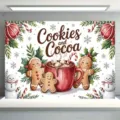 Weihnachtshintergrund mit Lebkuchenmännchen und Kakao für die Dekoration der Feiertage - Weihnachts-Lebkuchen-Kakao-Stil (SBJ-004) / 95x75cm
