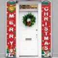 Festliche rote Merry Christmas Türbanner für die Urlaubsdekoration im Freien Set - SDL-004 Stil / 30x150cm