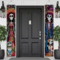 Day of the Dead door banner skeleton couple porch sign for Halloween outdoor decor. - Mexico Day of the Dead Style (YD-DL027) / 30x150cm