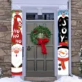 Festliche Weihnachtsbanner für die Veranda mit Weihnachtsmann und Schneemann Dekor - SDL-007 Stil / 30x150cm