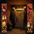 Spooky Halloween porch banners with ghost and pumpkin prints for outdoor party decor - Horror Elements Style (SDL-007) / 30x150cm (ai-2 Pieces/Set) / Orange Black