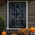 Realistischer gruseliger Halloween Fensterteppich für Spukhaus Dekoration - 120x80cm / Stil 4