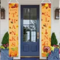 Thanksgiving porch banners with festive pumpkin and turkey prints for outdoor decor - Orange Thanksgiving Turkey (SDL-011)