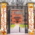 Friendsgiving porch banners with autumn harvest pumpkin and turkey prints for outdoor decor - Autumn Harvest Turkey Feast (SDL-003) / 2 Pieces/Pack (30x150cm)