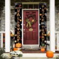 Halloween trick or treat porch banners with pumpkin and ghost prints for party décor - Halloween Greeting Style / 30x150cm (SDL-004) / Letter Ghost Banner