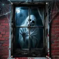 Gruselige Halloween-Fenster-Tapisserie mit realistischem Geist für die Haunted House-Deko - 120x80cm / Stil 5