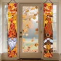Autumn gnome door banners with pumpkin and maple leaf harvest festival porch decorations - Thanksgiving Gnome Pumpkin (SDL-004) / 2 Pieces/Pack (30x150cm)