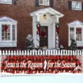 Festive Christmas buffalo plaid outdoor fence banner featuring nativity scene and silhouettes - Nativity Silhouette (SHF-005)