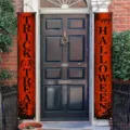 Orange and black Halloween porch banners with Trick or Treat and Happy Halloween text - Orange & Black Contrast Style (SDL-006) / 30x150cm (ai-2 Pieces/Set) / Orange Black