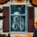 Gruseliger Halloween Fensterwandteppich mit Clownmustern für die Geisterhausdekoration - 120x80cm / Stil 11