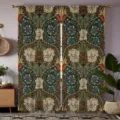 Vintage William Morris style floral botanical curtains for elegant living room and bedroom decor - 55x150cm (Pair) / CL-002