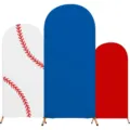 Set of 3 sports theme baseball print arch background covers for birthday party decoration - Polyester (SGX-001)
