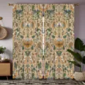 Vintage bird and floral botanical pattern curtains for living room and bedroom decor - CL-010 (Retro Bird Floral)