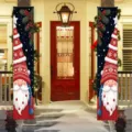 Pair of festive Christmas door banners with charming gnome and pine needle design - Christmas Gnome Style (SDL-006)