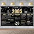 Vintage Schwarz-Gold Back in 2005 Jubiläumsparty Hintergrund für Fotografie Dekorationen - Retro 2005 Gedenkstil (SBJ-008)