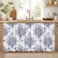 Country style floral and butterfly print kitchen sink curtain for cabinet decor - X-006 / 140x82cm