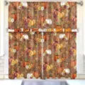 Autumn harvest pumpkin pattern kitchen curtain set for Thanksgiving home decor - Valance / 138x45cm / Style 7 (CL-007)