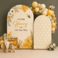 Sfondo ad arco a tema ape per decorazioni baby shower e festa di rivelazione genere - Set in Poliestere