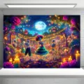 Day of the Dead photography backdrop with sugar skulls and marigolds for Mexican parties - Backdrop Style (SBJ-004) / 95x75cm