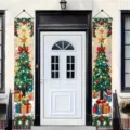 Christmas porch banner set with festive Christmas tree and gift box pattern in SKU variant - Christmas Tree and Gift Box Pattern (SDL-014) / 30x150cm