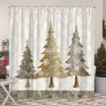 Watercolor Christmas trees printed shower curtain for festive bathroom decoration - Three-Color Snowflake Christmas Tree (YL-015) / Single Shower Curtain 90x180cm