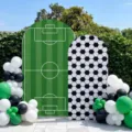 2er-Set Fußball-Themenbogen-Hintergrundabdeckungen für Sport-Geburtstagsfeiern - 2 Stück/Packung (100x200cm+120x220cm) / Polyester Fußball Stil