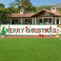 Grote Merry Christmas banner voor buiten tuin hek decoratie kerstfeest benodigdheden - SHF-010 Stijl