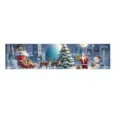 Long Christmas outdoor banner with Santa Claus, reindeer and snowman illustration - SHF-001 Style / 30x120cm (With Rope)
