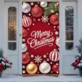 Christmas door banner backdrop holiday red hanging decoration for entrance home party decor - 90x180cm / Style ML-002