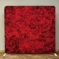 Square tension fabric backdrop stand with red rose flower wall print for party events - Red Rose Flower Wall (KMX-005) / 230x230cm (Single Sided)
