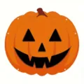 Bandera de calabaza de Halloween clásica con cara divertida para decoración de fiestas - 142x130cm
