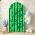Watermelon green striped arched backdrop cover for summer beach party decorations and events - Standard Polyester / 50x120CM