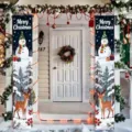 Festliche Weihnachts-Türbanner mit Schneemann- und Rentier-Motiv für die Außendekoration. - SDL-018 Stil / 30x150cm