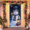 Christmas snowman door banner holiday decoration background cloth festive hanging decor. - 90x180cm / ML-010