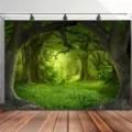 Sfondo fotografico incantevole con foresta pluviale tropicale per studio professionale - 95x75cm / Cascata della foresta tropicale (SBJ-008)