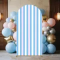 Blue and pink striped arch backdrop cover for birthday wedding party decorations - Blue and Pink Vertical Stripes (SGX-007) / 50x120CM