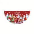Halbkreisförmige Weihnachts-Fahne mit Weihnachtsmann- und Rentier-Druck für Feiertage - Weihnachtsmann und Schneemann Stil (SXQ-001) / 37.5x75cm