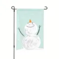 Winter garden flag with cute snowman illustration on light blue background - Blue Background Snowman Snowflakes (Q-010) / 30x45cm